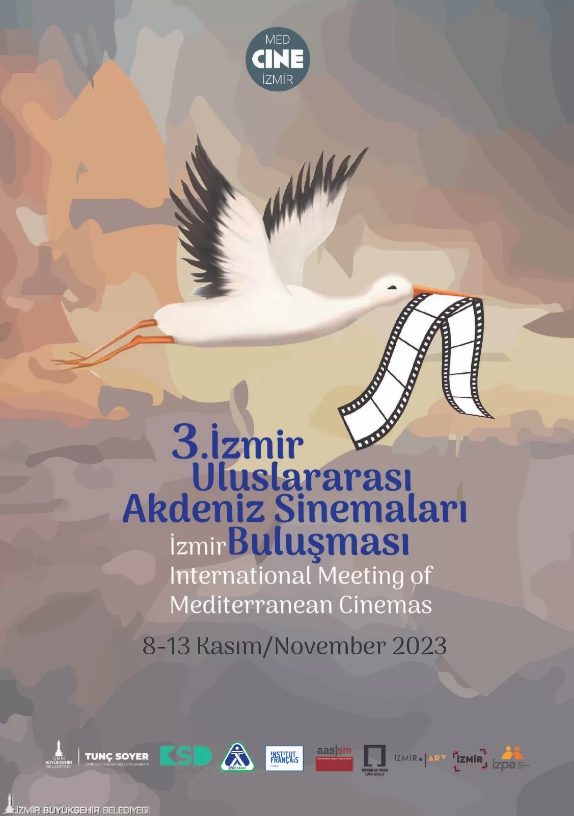  İzmir Akdeniz Sinema Buluşması (MED CINE İZMİR), 8-13 Kasım 2023 tarihlerinde İzmir'de gerçekleşecek ve 20 farklı Akdeniz ülkesinden sinema eserlerini İzmirli sinemaseverlerle buluşturacak. 