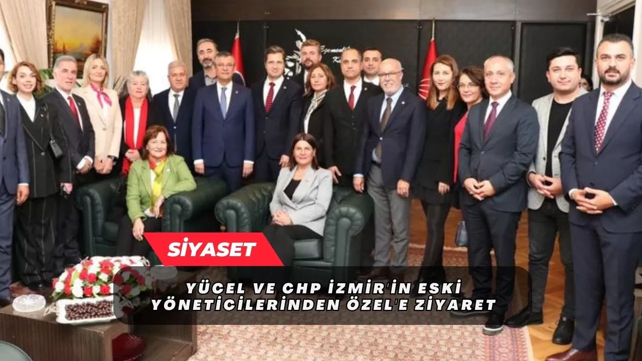 Yücel ve CHP İzmir'in eski yöneticilerinden Özel'e ziyaret