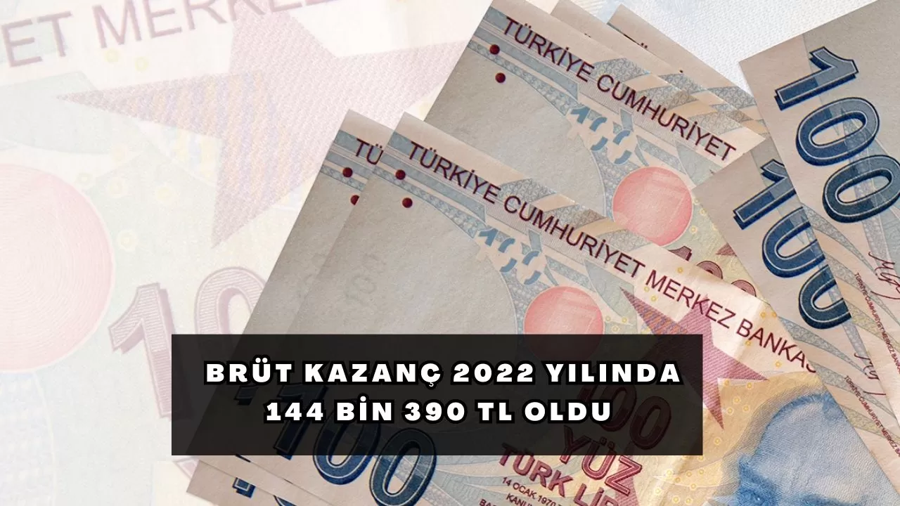 Brüt kazanç 2022 yılında 144 bin 390 TL oldu