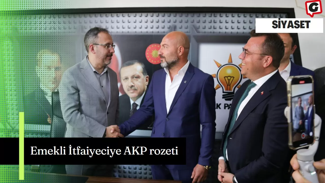 Emekli İtfaiyeciye AKP rozeti