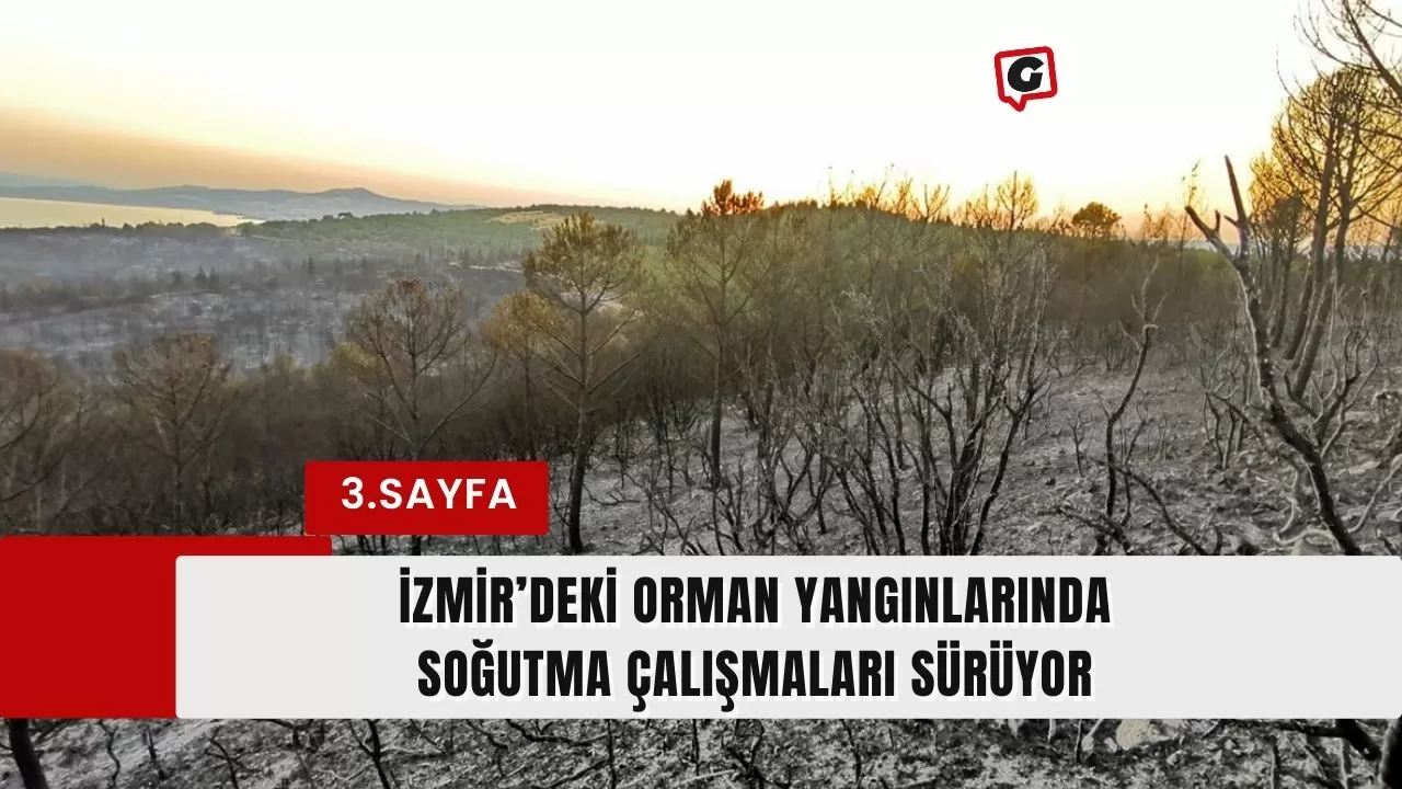 İzmir’deki orman yangınlarında soğutma çalışmaları sürüyor