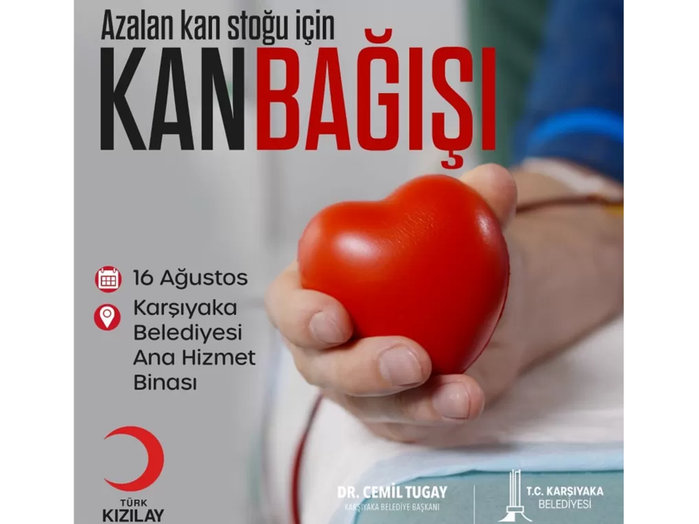 Karşıyaka Belediyesi, sıcak hava nedeniyle azalan kan bağışına destek olmak ve toplumda farkındalık oluşturmak için kampanya başlattı. 
