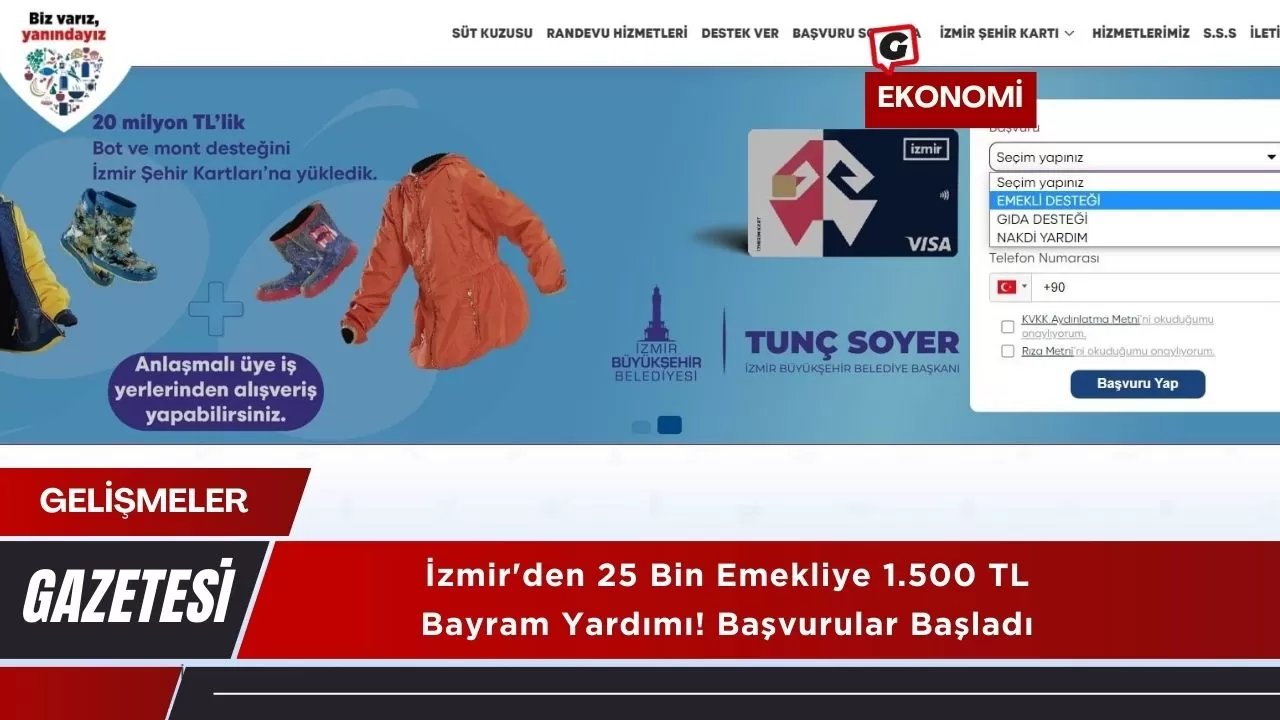 İzmir'den 25 Bin Emekliye 1.500 TL Bayram Yardımı! Başvurular Başladı