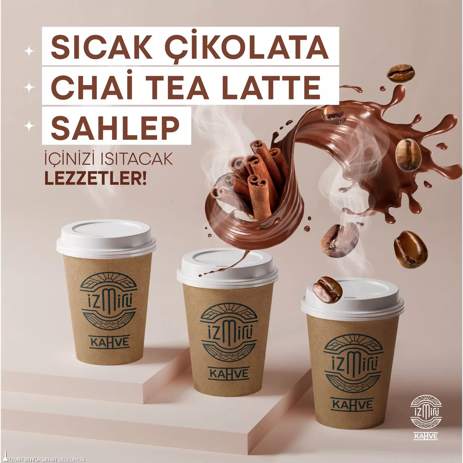 İzmir Büyükşehir Belediyesi'nin gençlere yönelik olarak açtığı İzmirli Kahve, kış aylarının sevilen içecekleri olan chai tea latte, salep ve sıcak çikolatayı menüsüne ekledi.