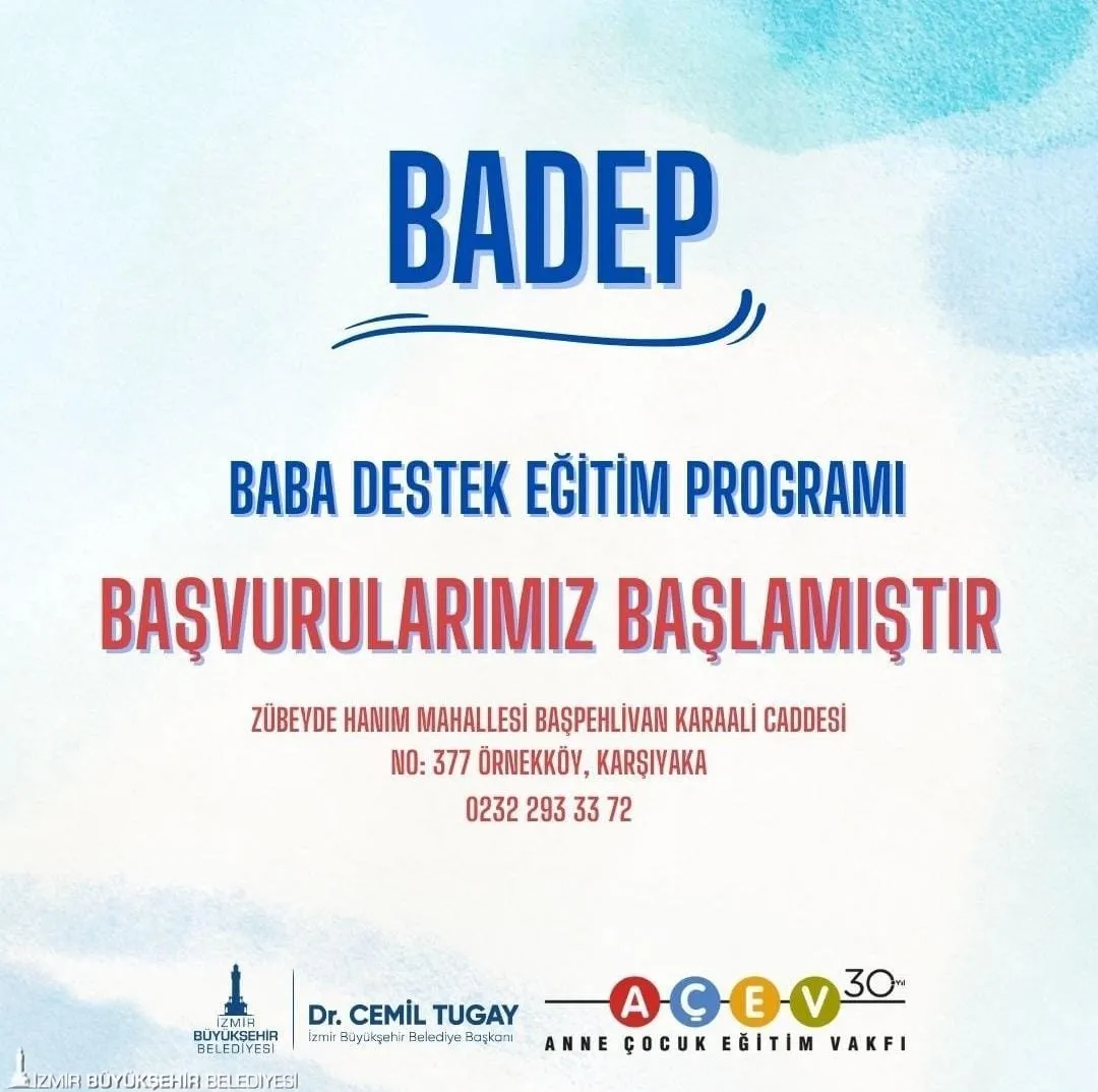 İzmir Büyükşehir Belediyesi ve Anne Çocuk Eğitim Vakfı iş birliğiyle hayata geçirilen Baba Destek Eğitim Programı, babaların çocuklarıyla daha sağlıklı ilişkiler kurmalarına yardımcı olacak.