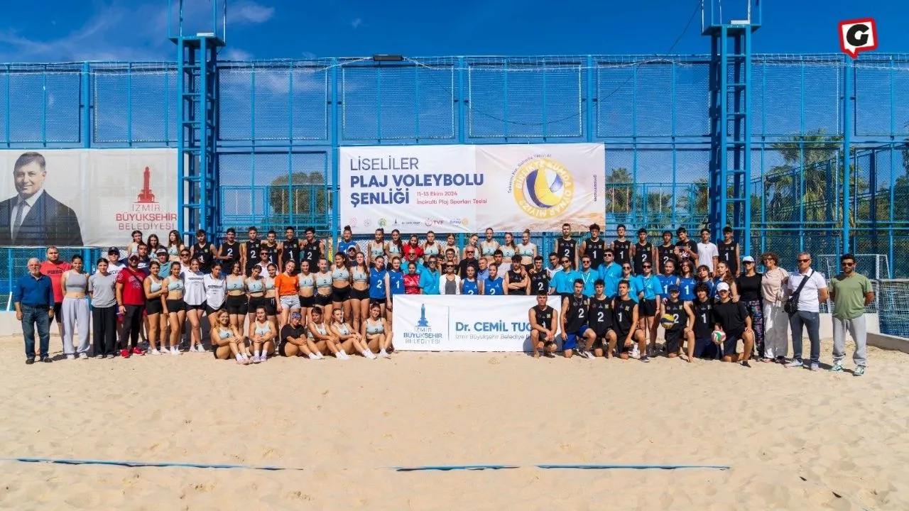 İzmir'de Liseliler Plaj Voleybolu Şenliği Başladı: Spor ve Müzik Bir Araya Geldi