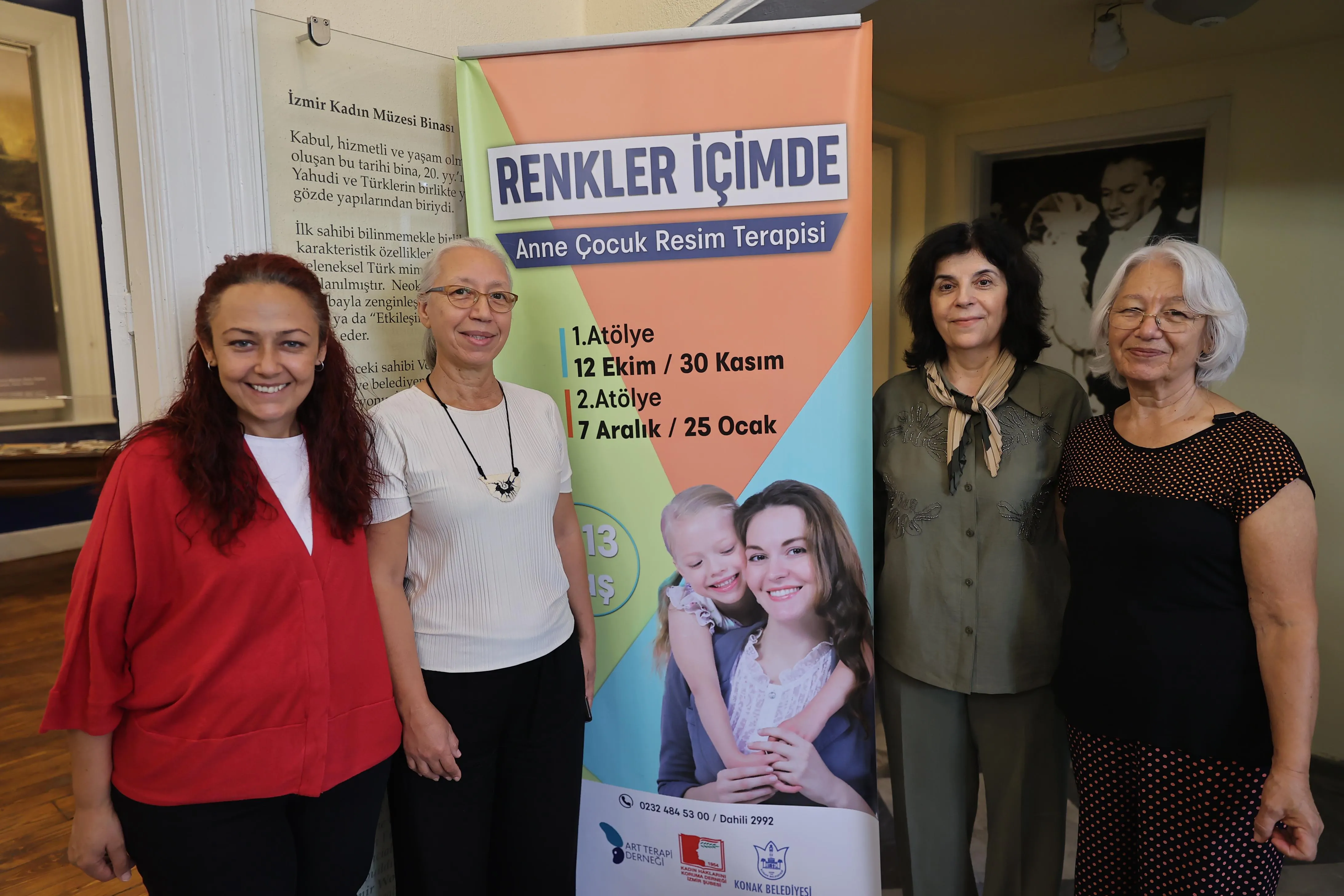 Konak Belediyesi, Art Terapi Derneği ve Kadın Haklarını Koruma Derneği iş birliğiyle düzenlenen “Renkler İçimde Anne-Çocuk Resim Terapisi” atölyesi, İzmir Kadın Müzesi’nde başladı.