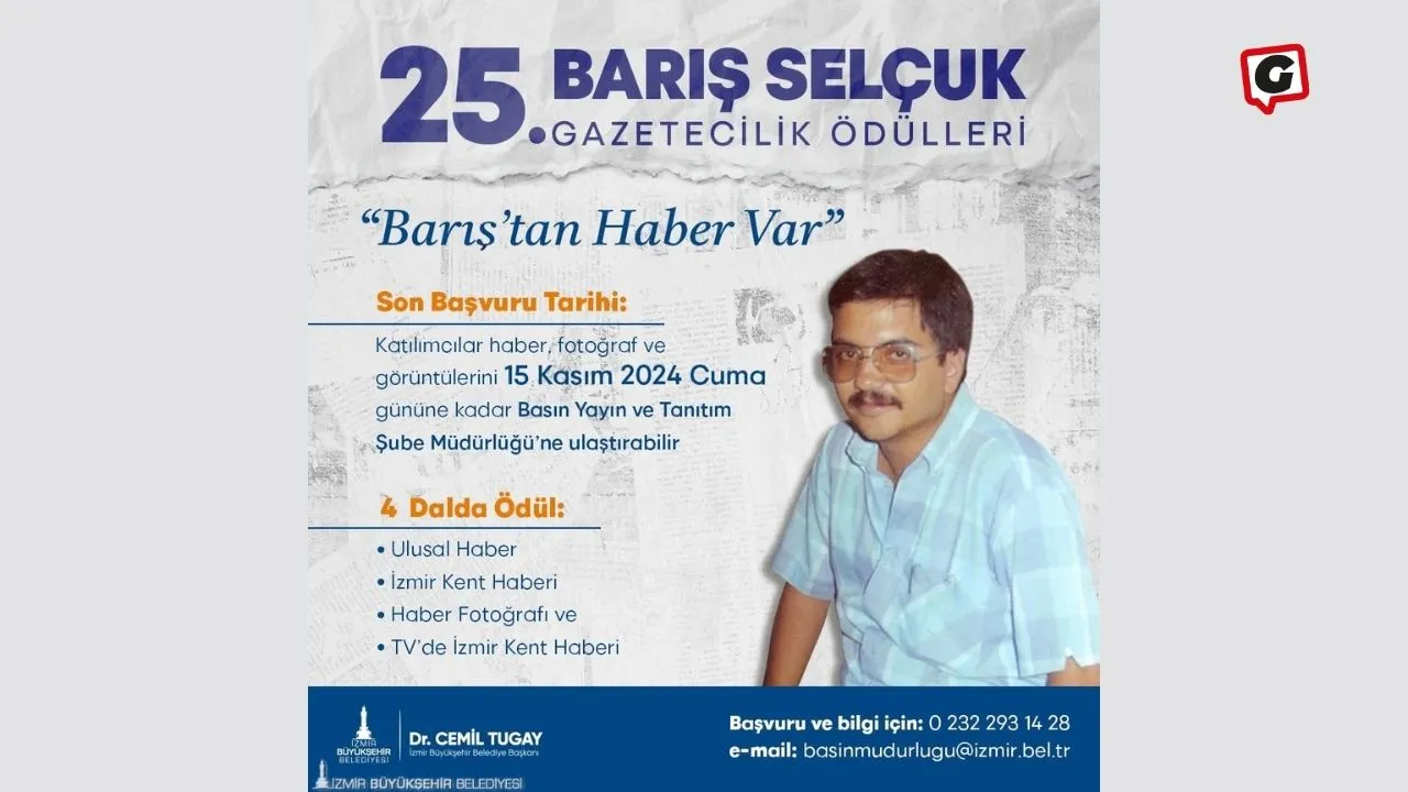 İzmir Büyükşehir Belediyesi Barış Selçuk Gazetecilik Ödülleri İçin Başvurular Sürüyor