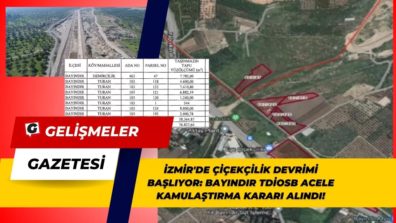 İzmir'de Çiçekçilik Devrimi Başlıyor: Bayındır TDİOSB Acele Kamulaştırma Kararı Alındı!
