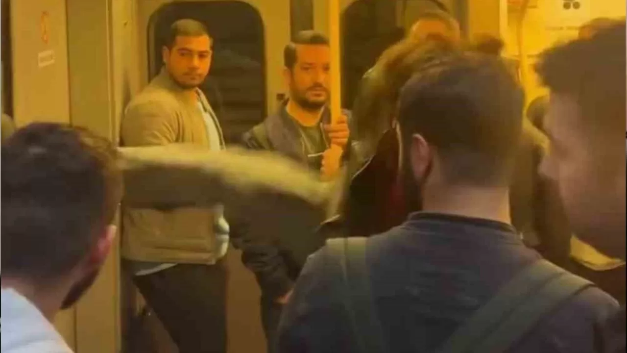 İzmir'de metro kapılarını tekmeleyip makinisti dövmeye kalktılar