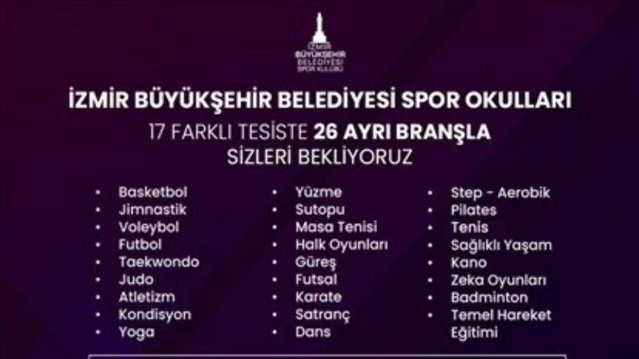 İzmir Büyükşehir Belediyesi Yaz Spor Okulları Kayıtları Başladı: 26 Farklı Branş, 17 Tesiste Eğitim İmkanı!